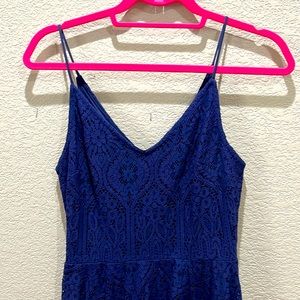 Express navy blue lace midi dress size 6